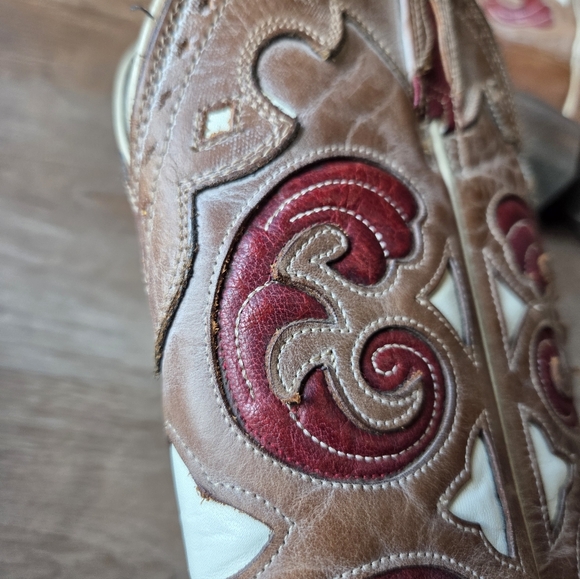 Ariat Madrina Macchito Snip Toe Leather Western Cowboy Boots Festival Wear 8B - Picture 13 of 13